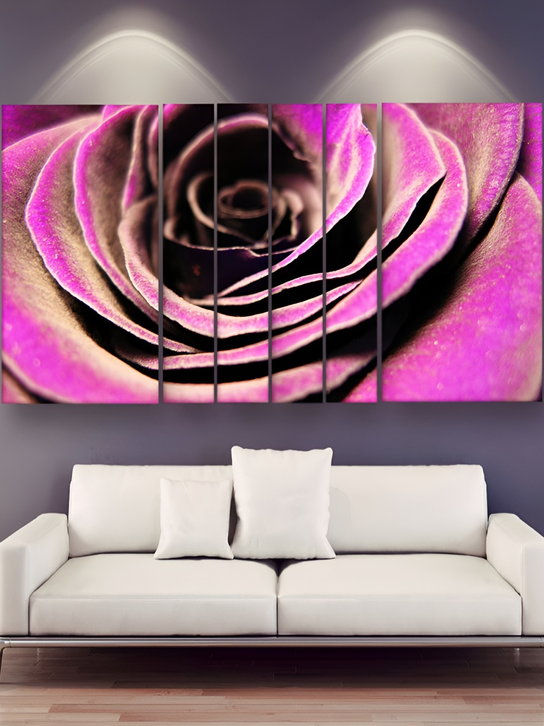 Casperme Pink 6 Pieces Modern Wooden Painting Wall Arts