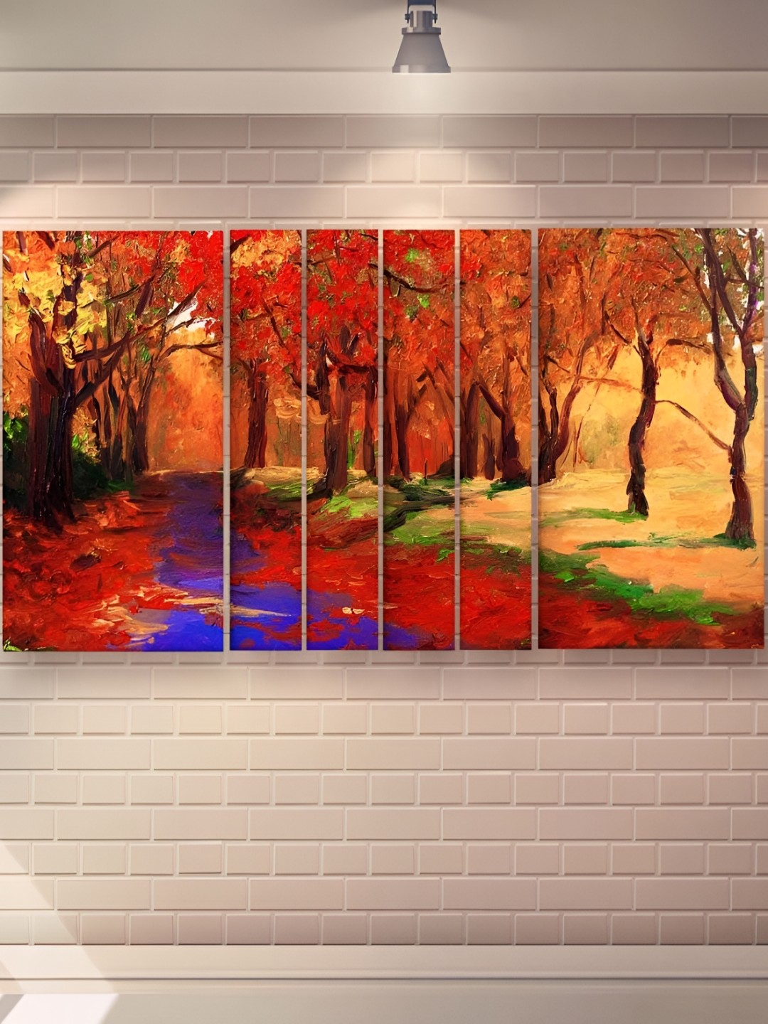 

Casperme Red & Yellow 6 Pieces Wooden Floral Painting Wall Arts
