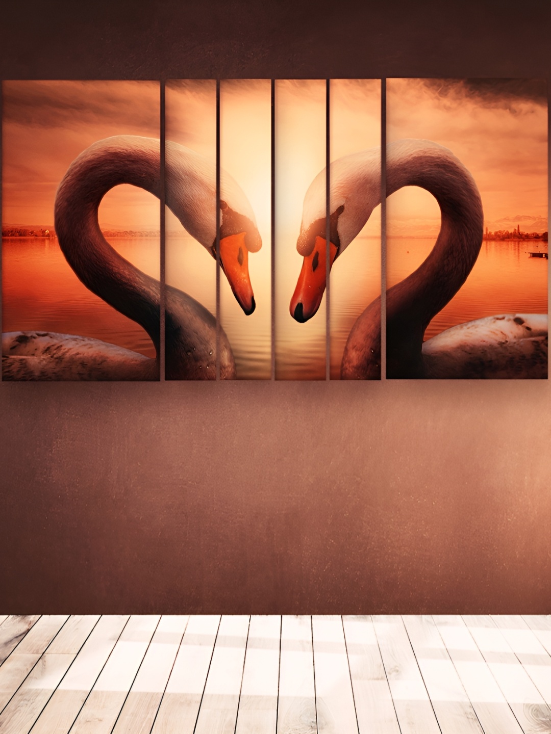 

Casperme Brown& Orange 6 Pieces Wooden Painting Wall Arts