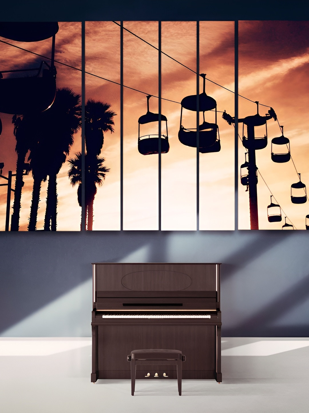 Casperme Brown & Black 6 Pieces Wooden Modern Painting wall Arts