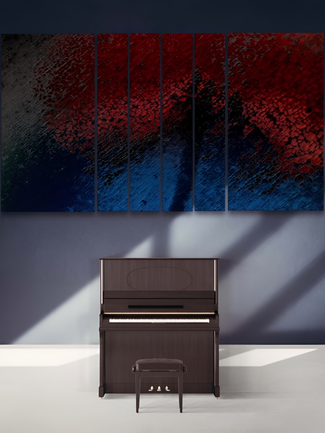 

Casperme Red & Blue 6 Pieces Wooden Modern Painting Wall Arts