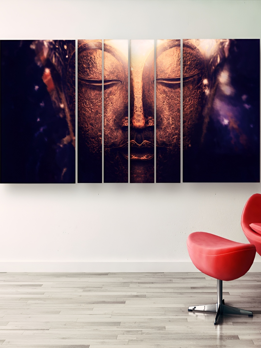 

Casperme Brown & Black 6 Pieces Wooden Buddha Painting Wall Arts