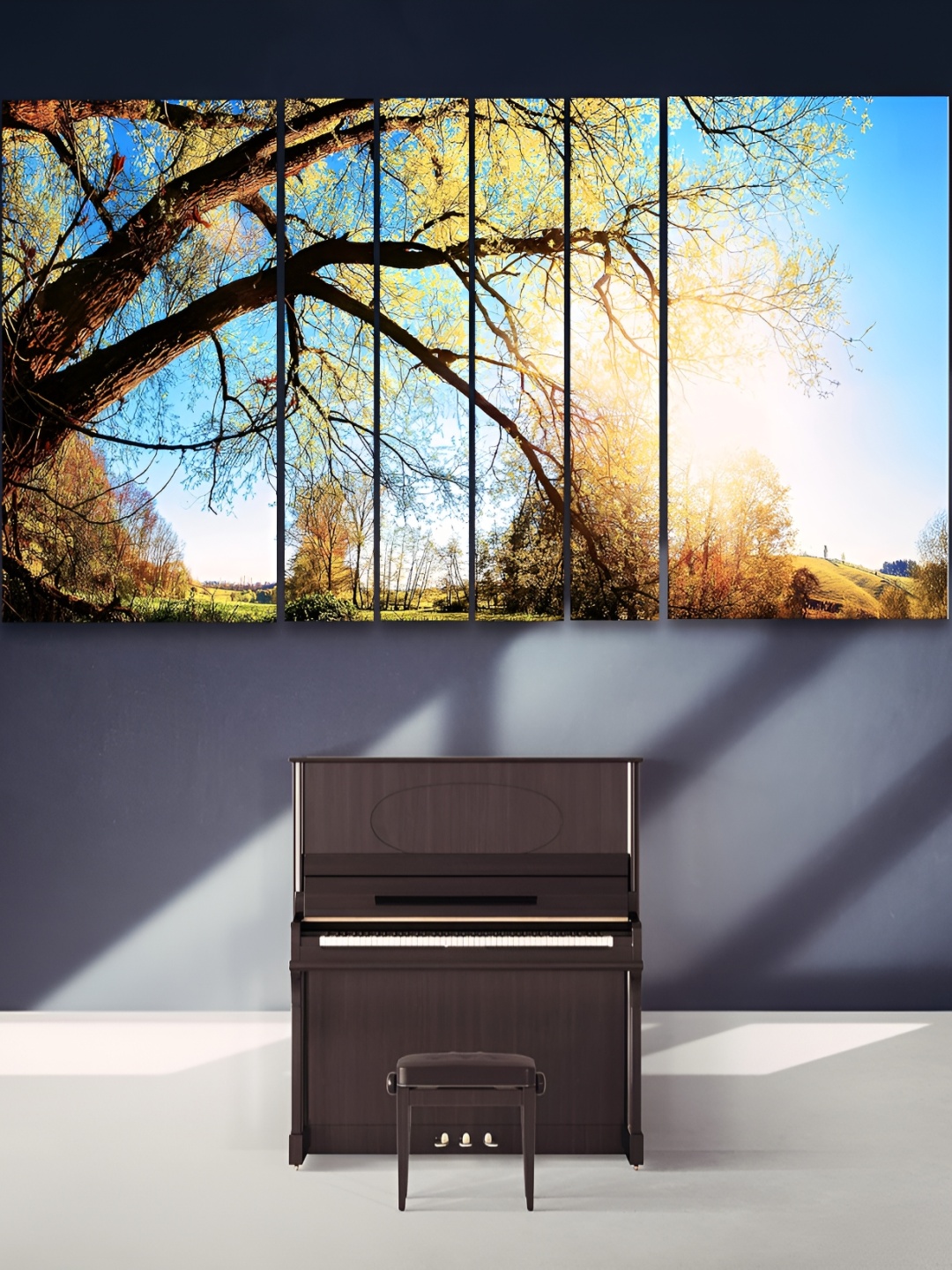 Casperme Blue & Green 6 Pieces Wood Nature Wall Art