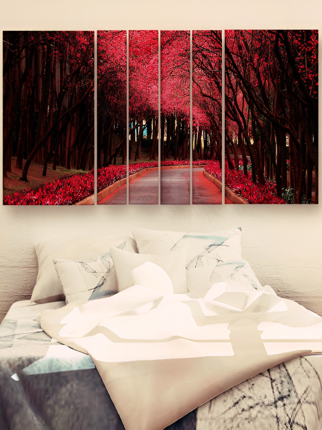

Casperme Black & Red 6 Pieces Wood Modern Art Wall Paintings