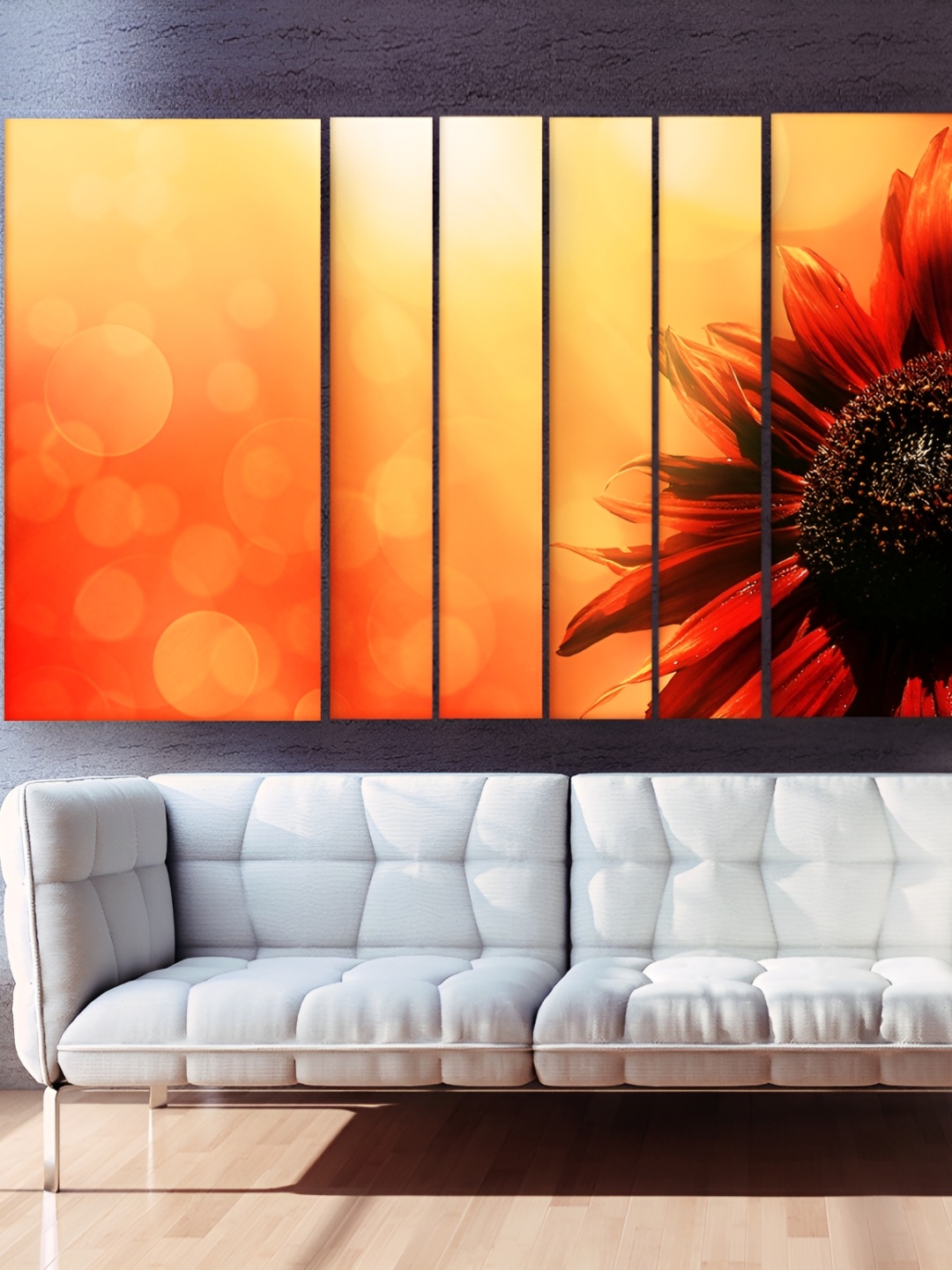 

Casperme Yellow & Orange-Coloured Floral 6 Piece Wooden Framed Painting Wall Art