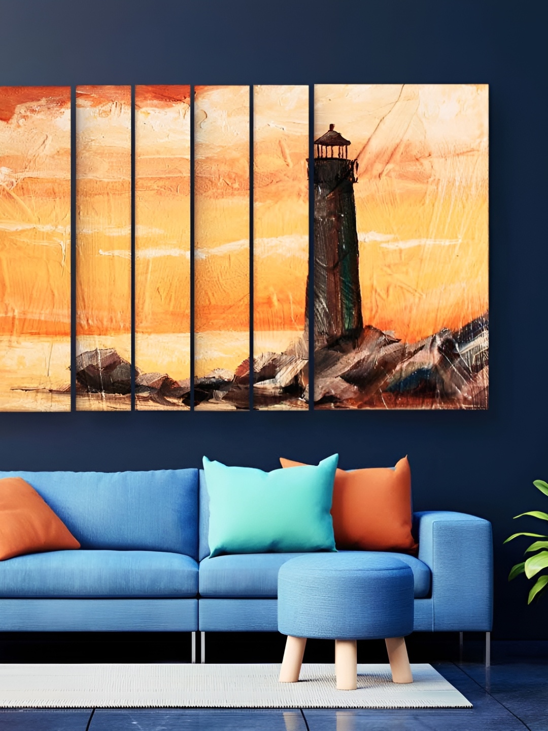 

Casperme Yellow & Orange 5 Pieces Abstract Modern Art Big Wall Painting