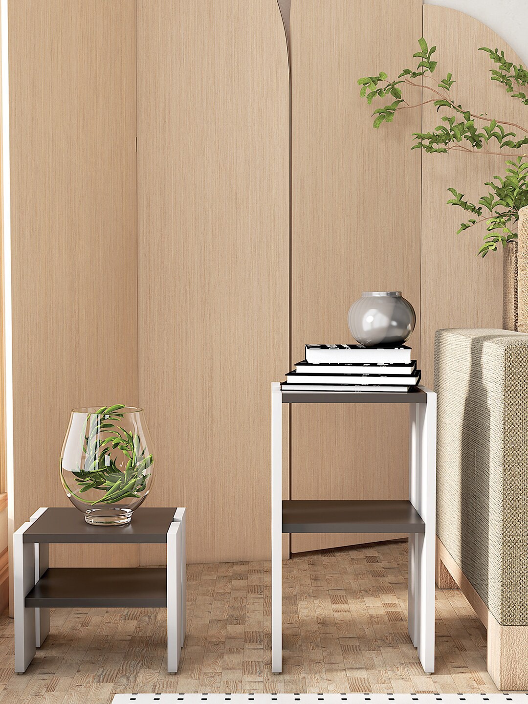 

RANDOM Grey Textured Wooden Planter Stand