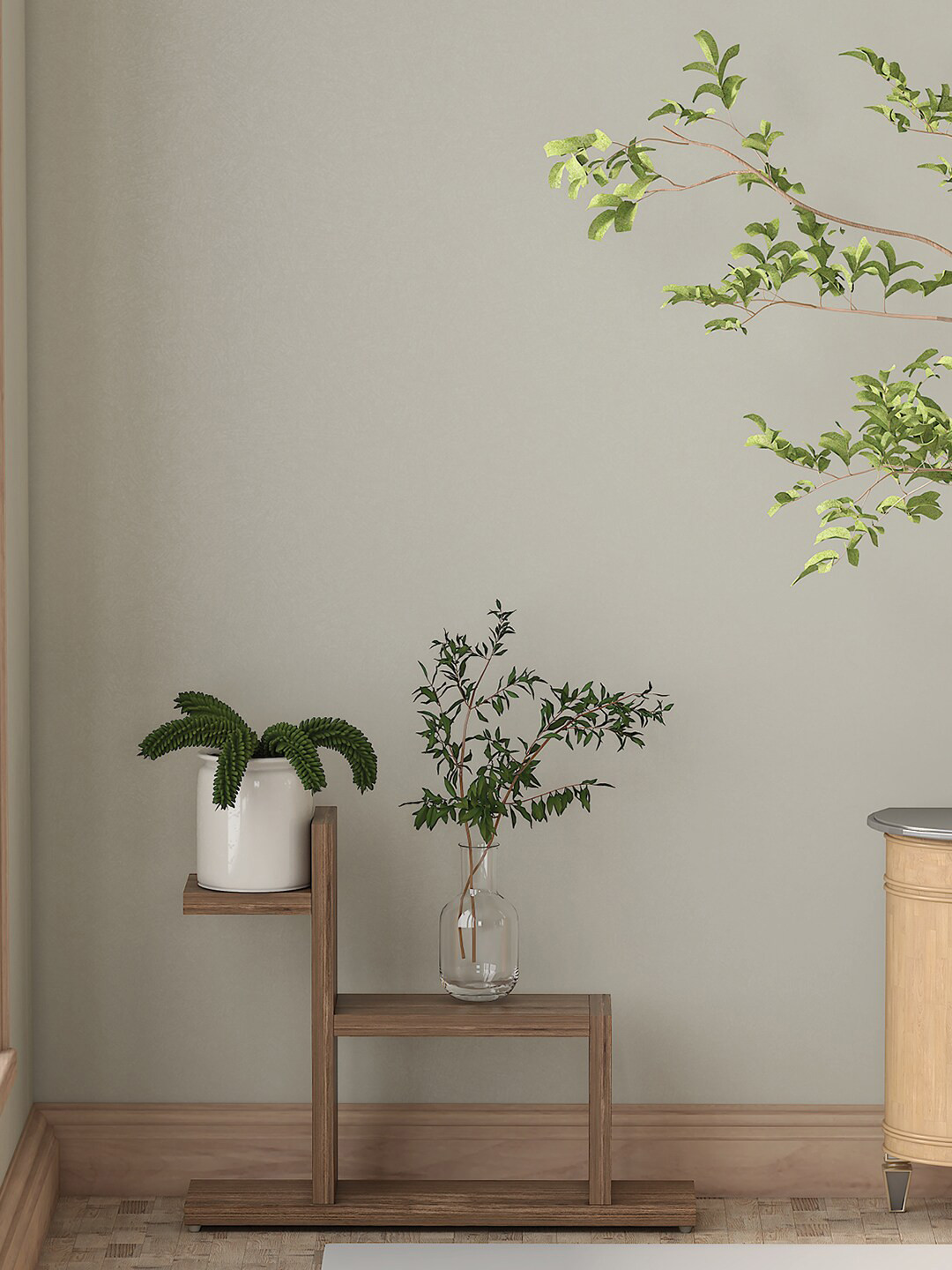 

Random Brown Textured Wooden Planter Stand