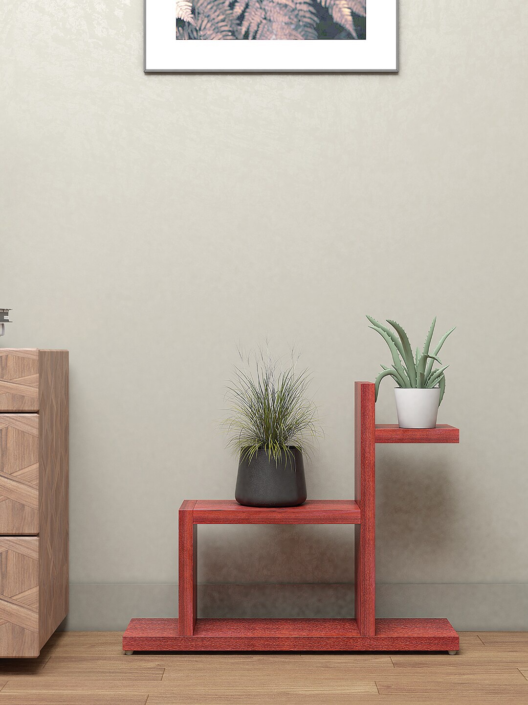 

Random Brown & Black Textured Wooden Planters Stand
