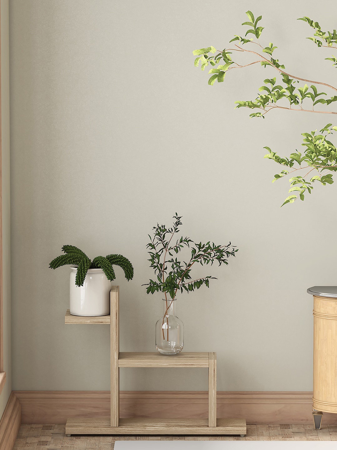 

Random Brown Textured Wooden Planters Stand