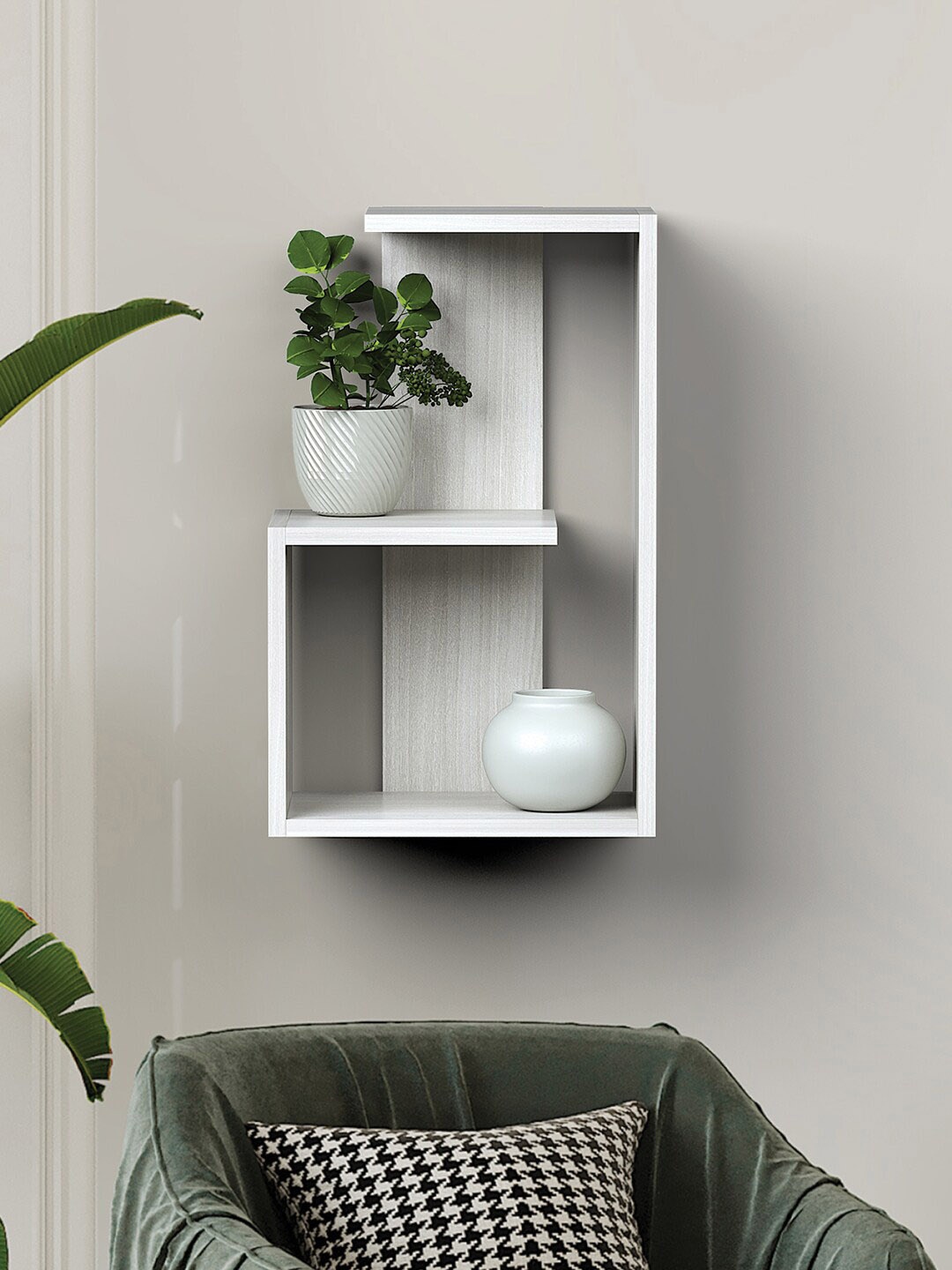 

RANDOM White Textured Wooden Wall Shelves