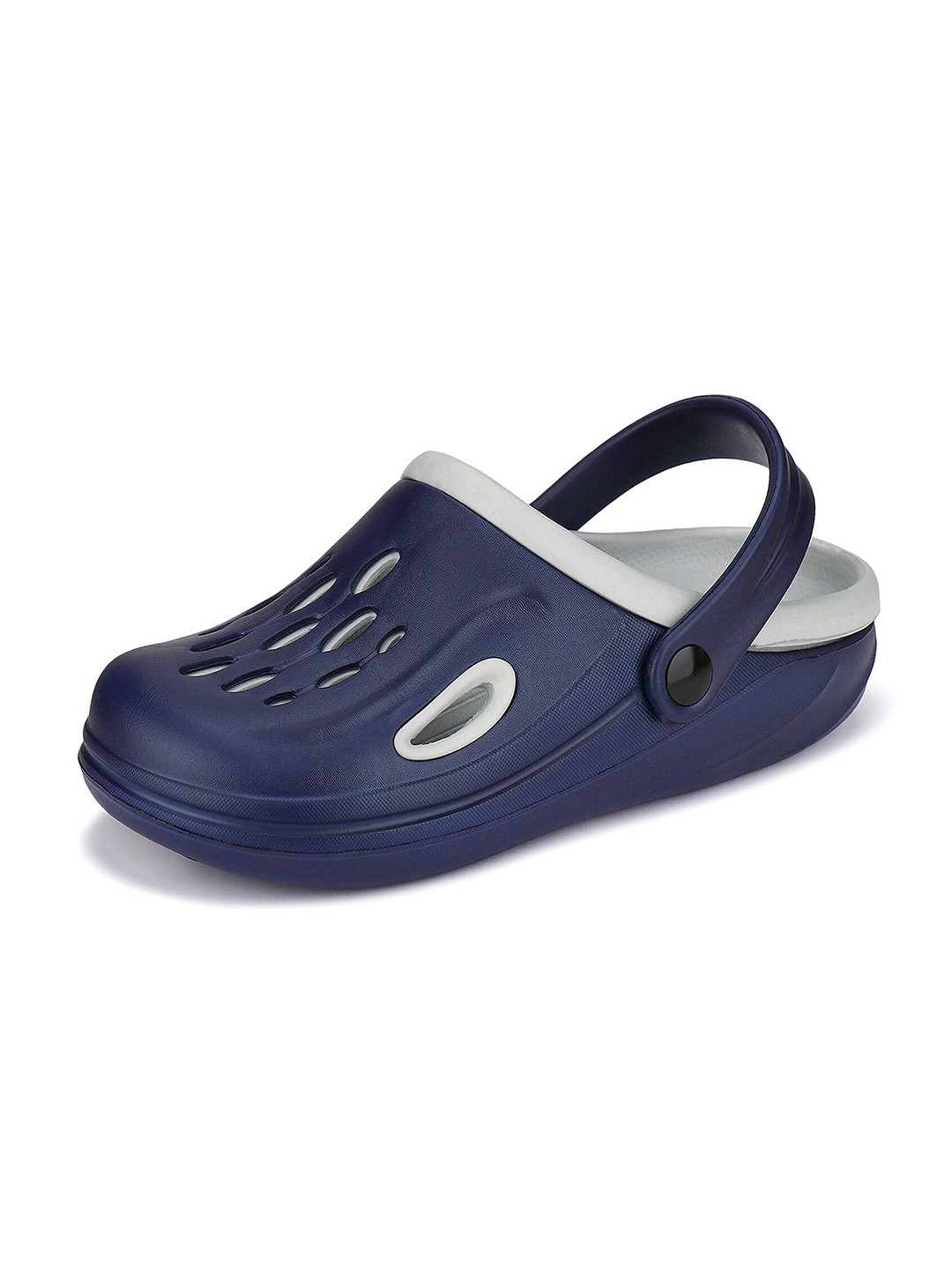 

BERSACHE Men Self Design Clogs, Navy blue