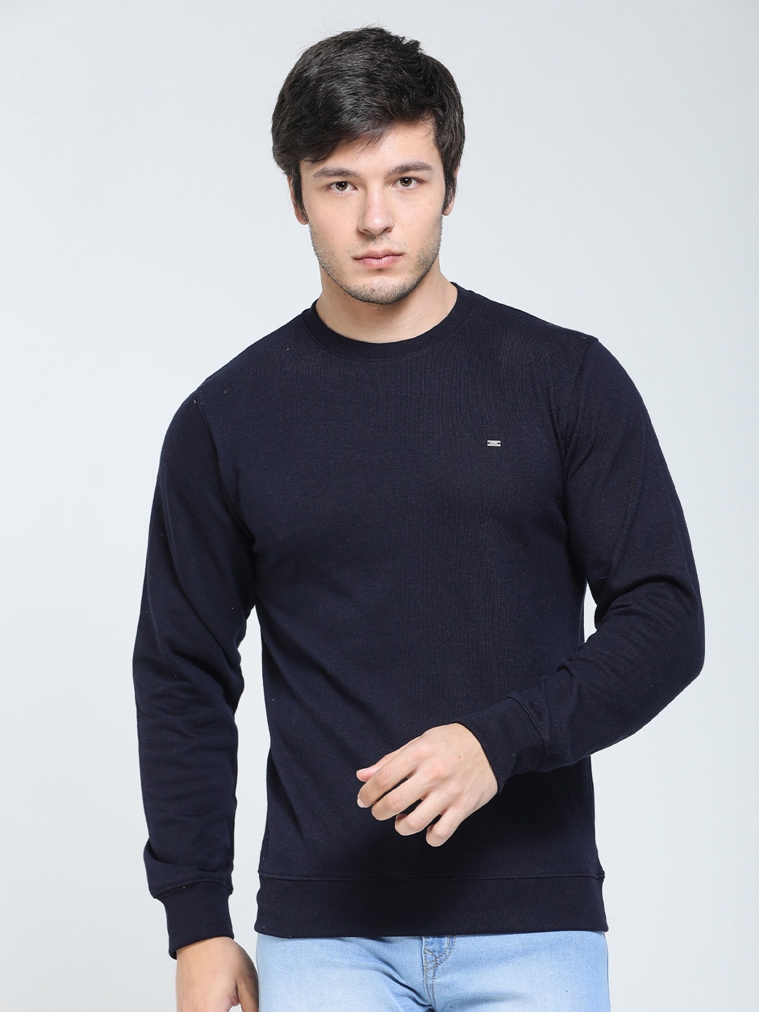 

TQS Round Neck Acrylic Pullover, Navy blue