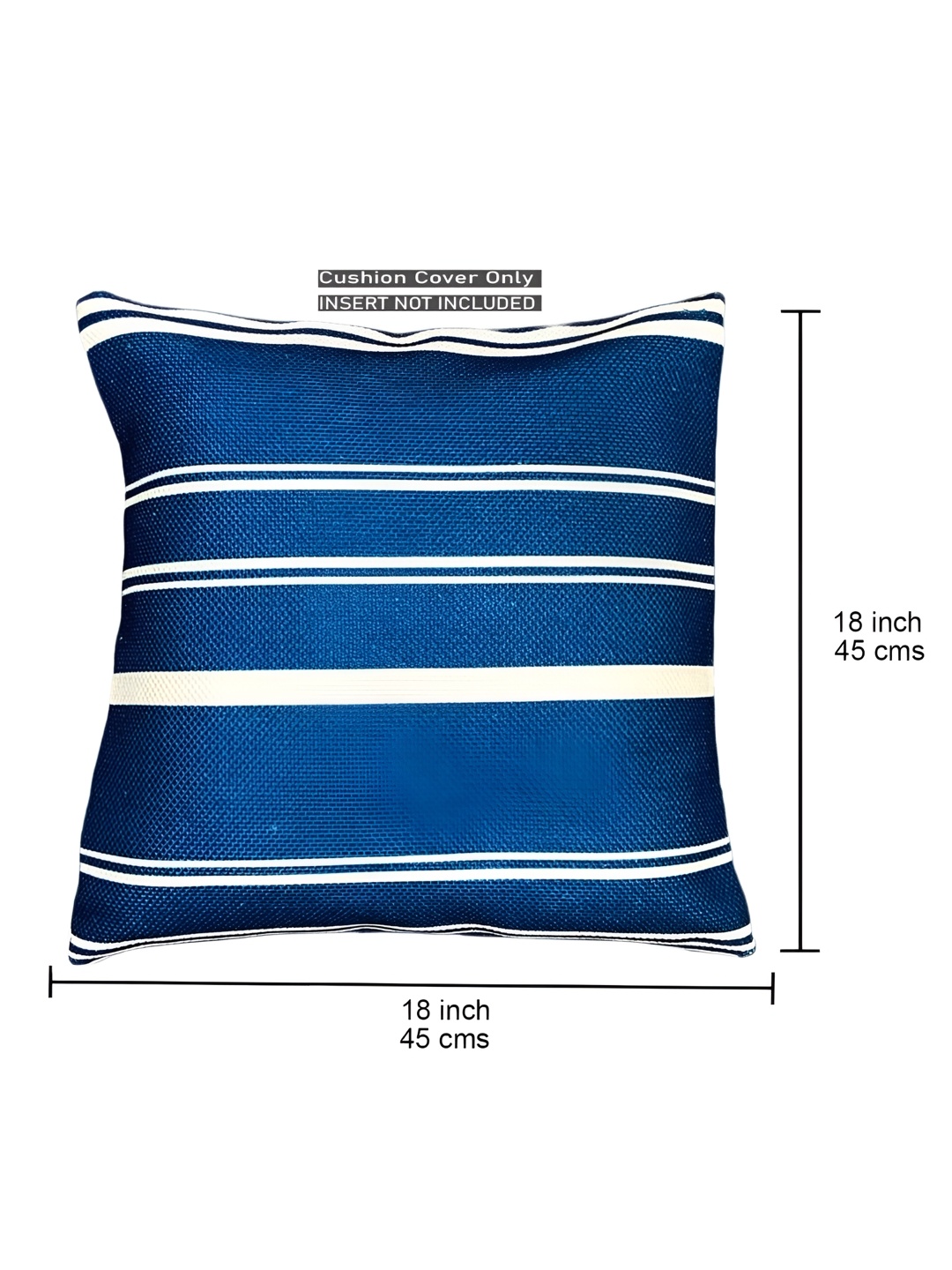 

SAJAVAT Blue & White Striped Square Breathable Cotton Cushion Cover