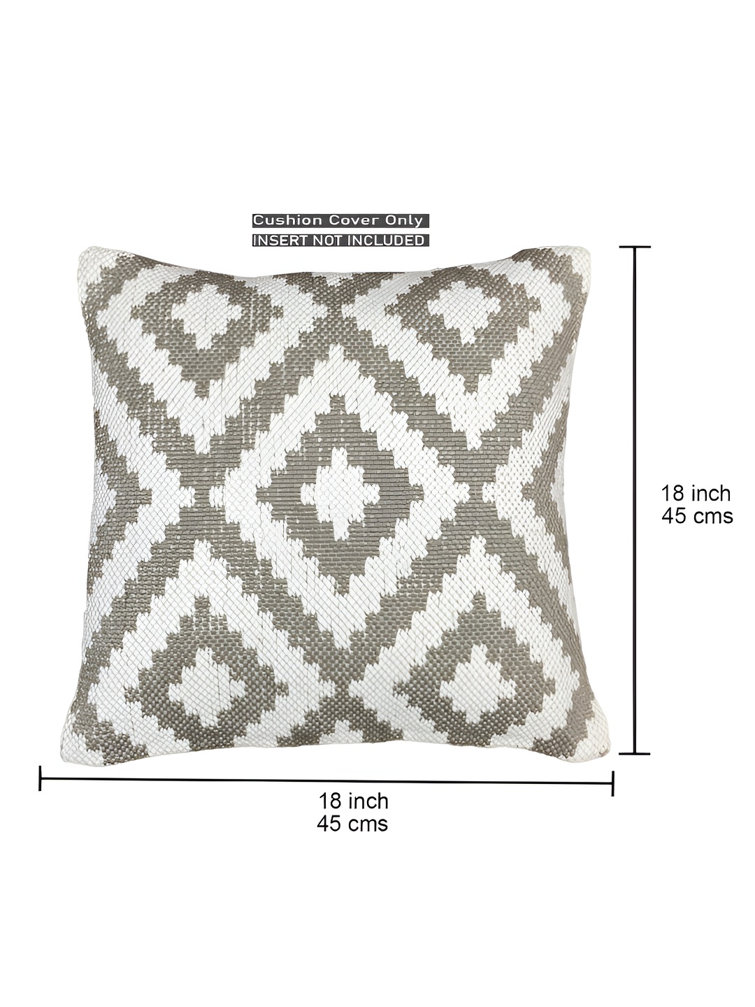 

SAJAVAT Grey & White Geometric Square Cotton Cushion Cover