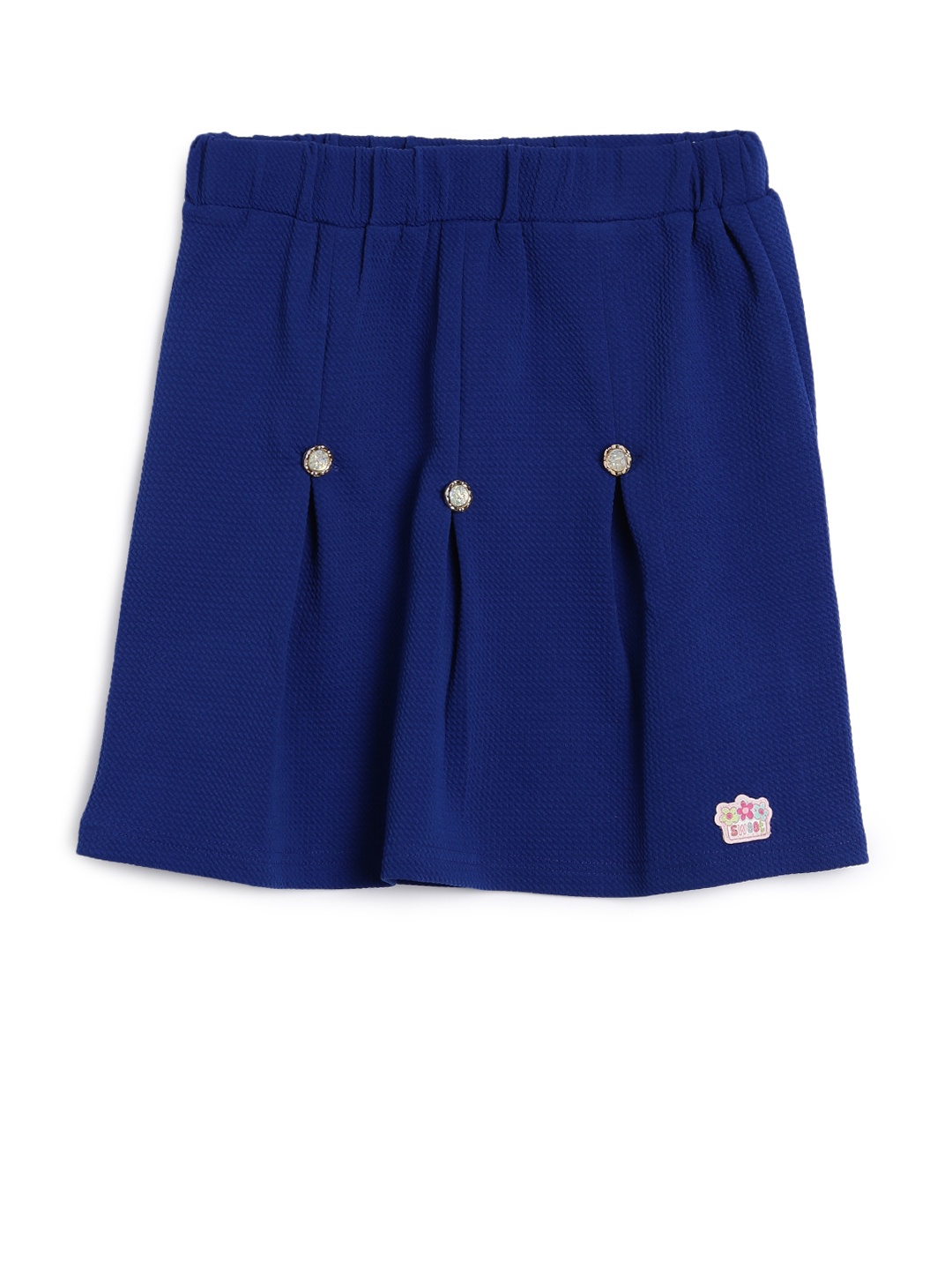 

SWEET ANGEL Girls Blue Self-Design Embellished A-Line Skirt