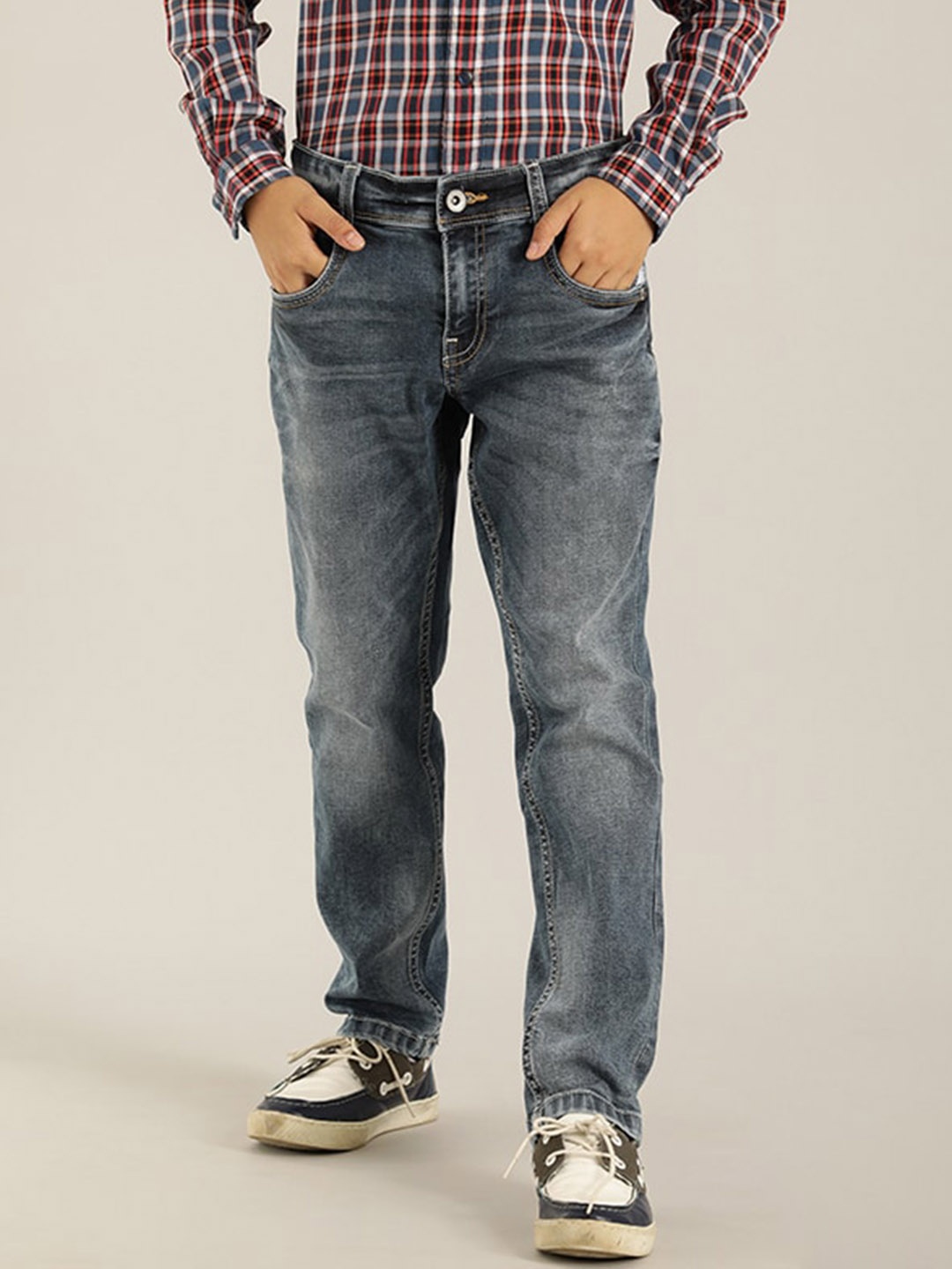 

Indian Terrain Boys Clean Look Cotton Jeans, Blue