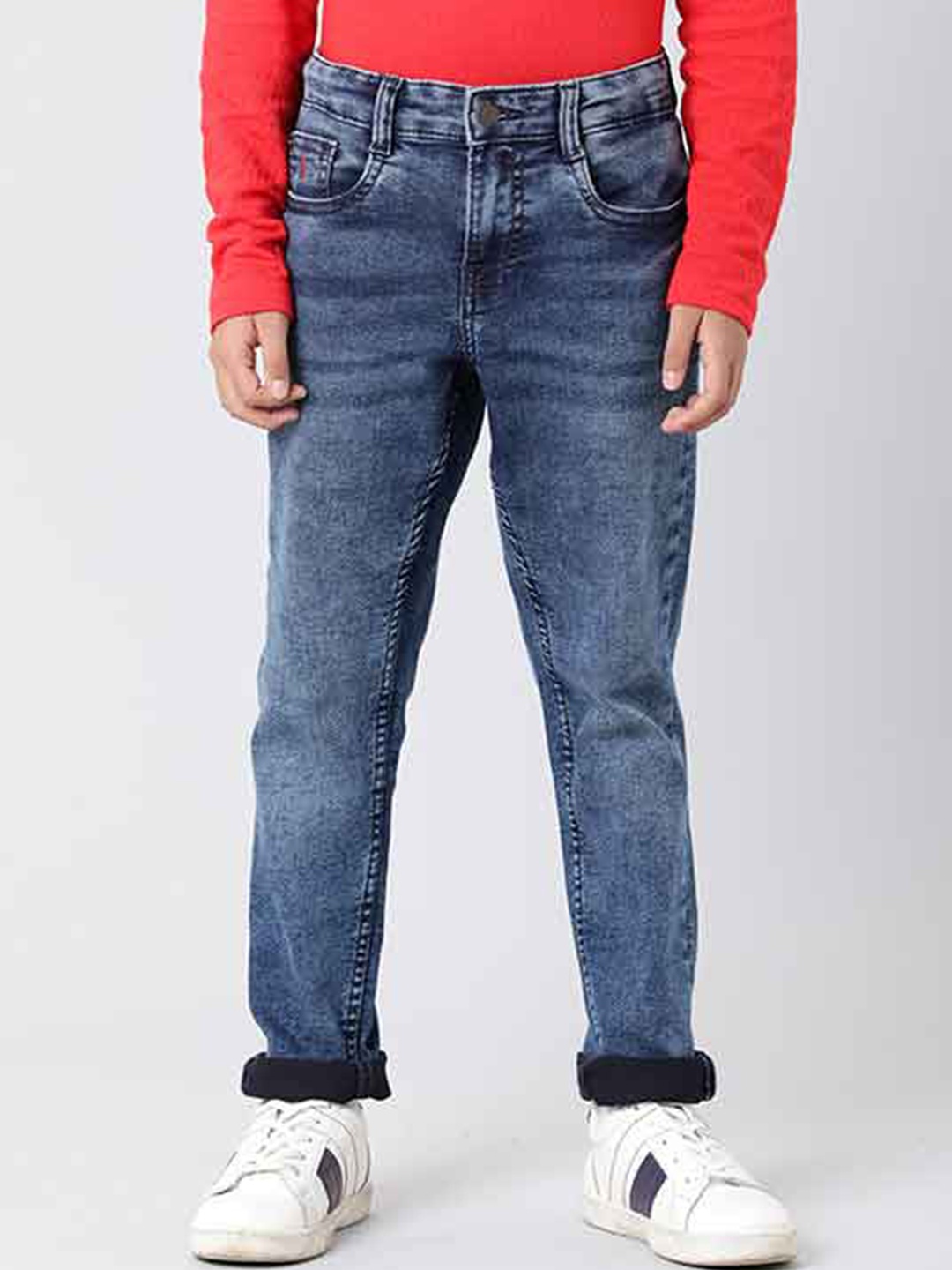 

Indian Terrain Boys Clean Look Cotton Jeans, Navy blue