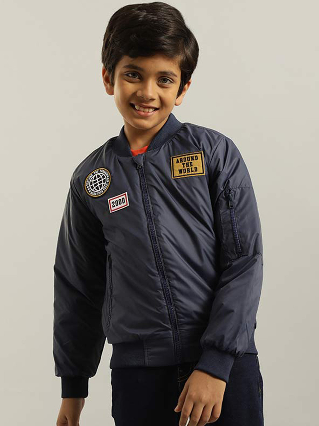 

Indian Terrain Boys Lightweight Outdoor Bomber Jacket, Navy blue