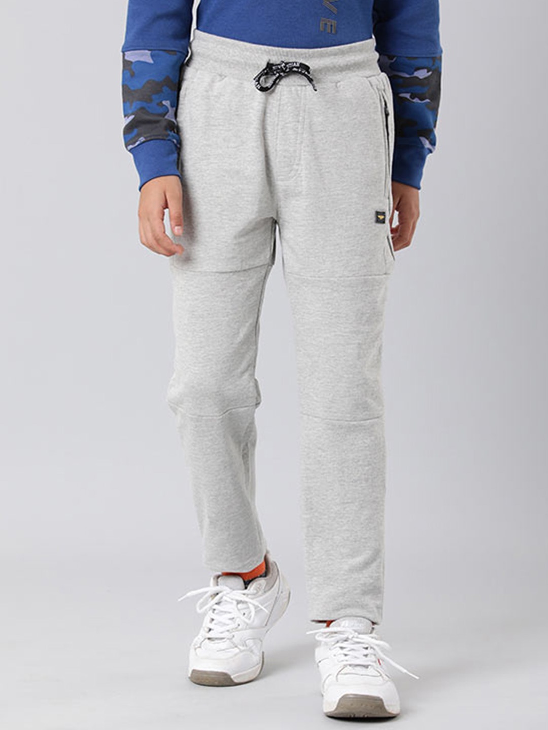 

Indian Terrain Boys Pure Cotton Track Pants, Grey