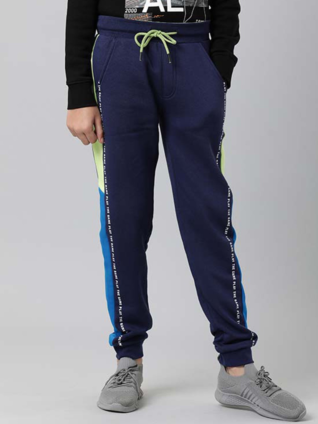 

Indian Terrain Boys Colourblocked Joggers, Blue