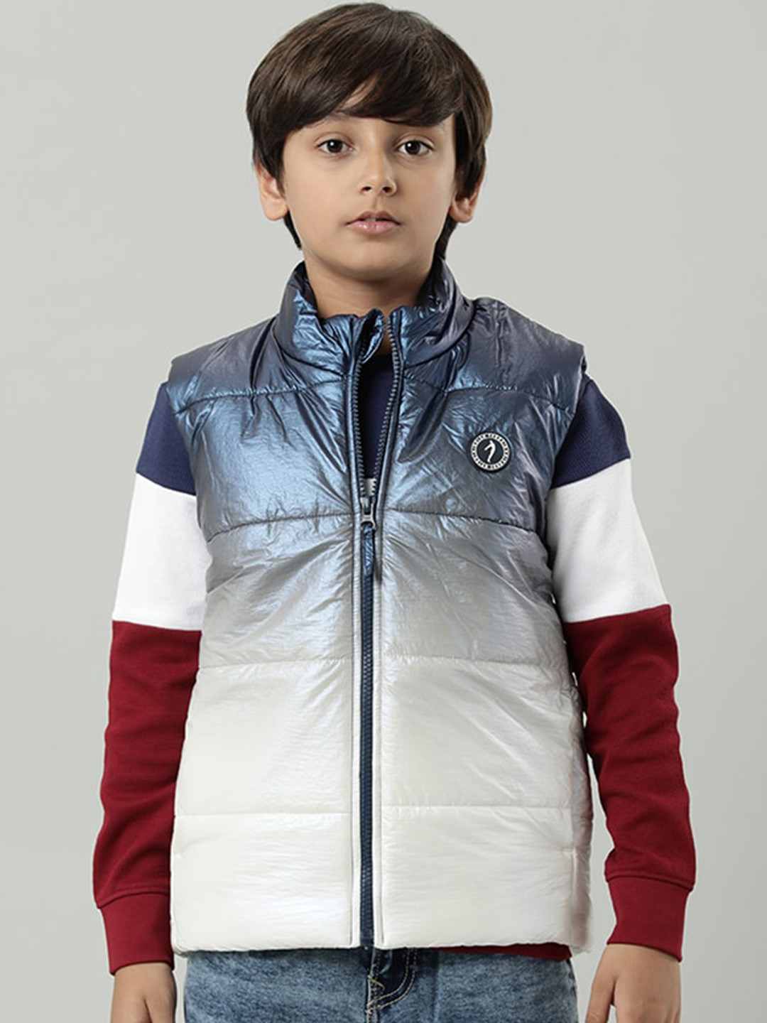 

Indian Terrain Boys Lightweight Stand Collar Puffer Jacket, Navy blue