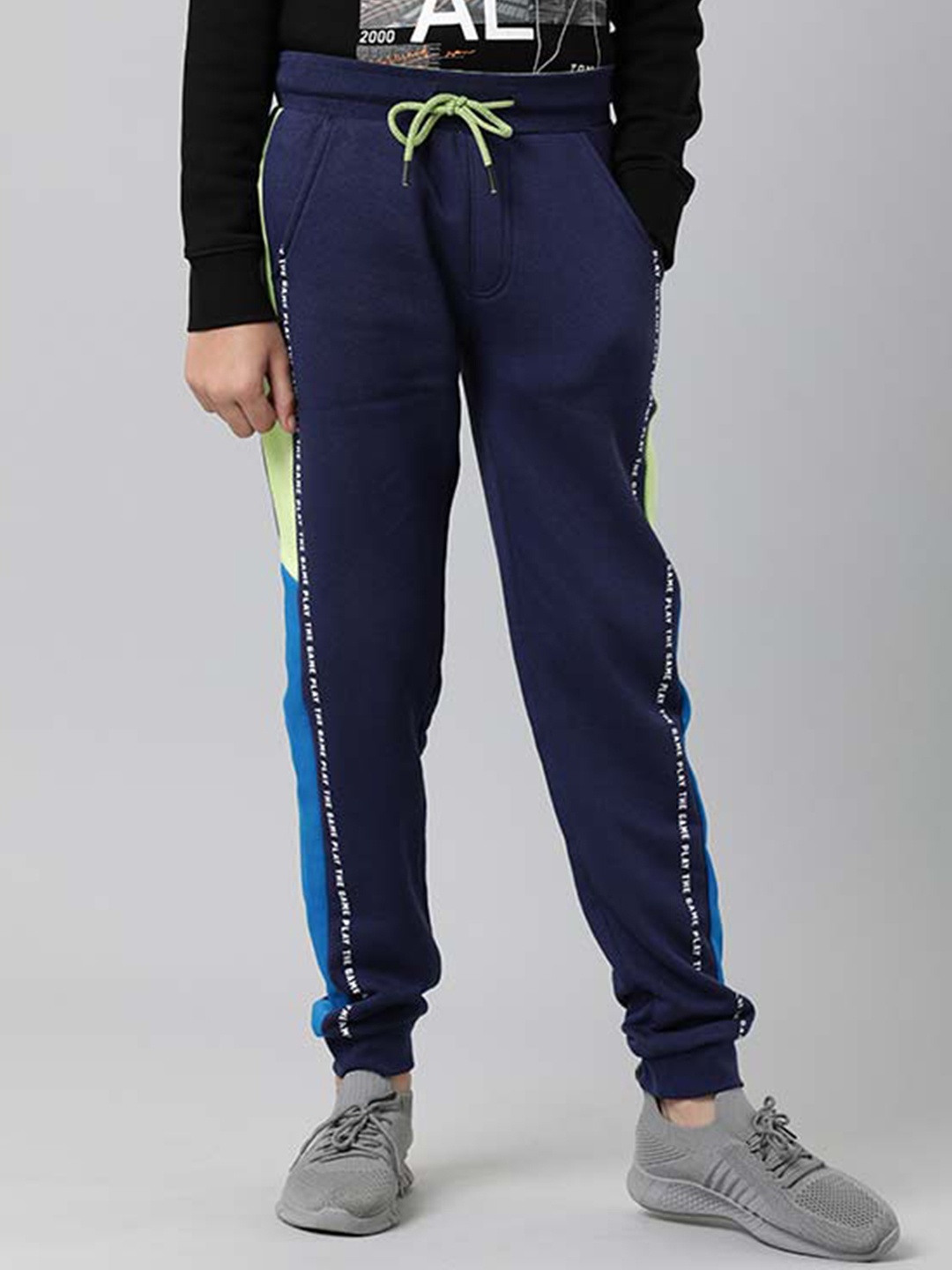 

Indian Terrain Boys Colourblocked Joggers, Blue