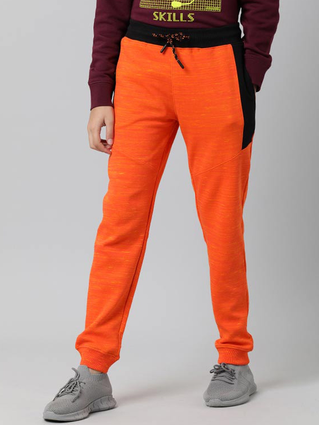 

Indian Terrain Boys Side Pockets Joggers, Orange