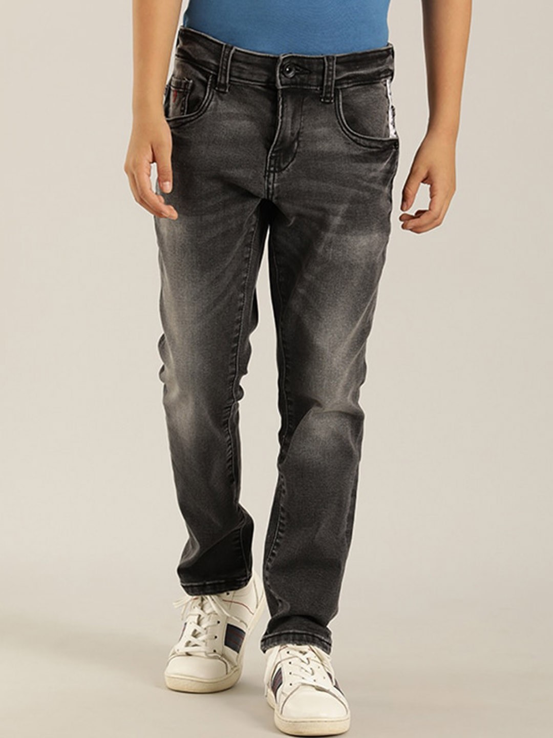 

Indian Terrain Boys Heavy Fade Clean Look Stretchable Jeans, Grey