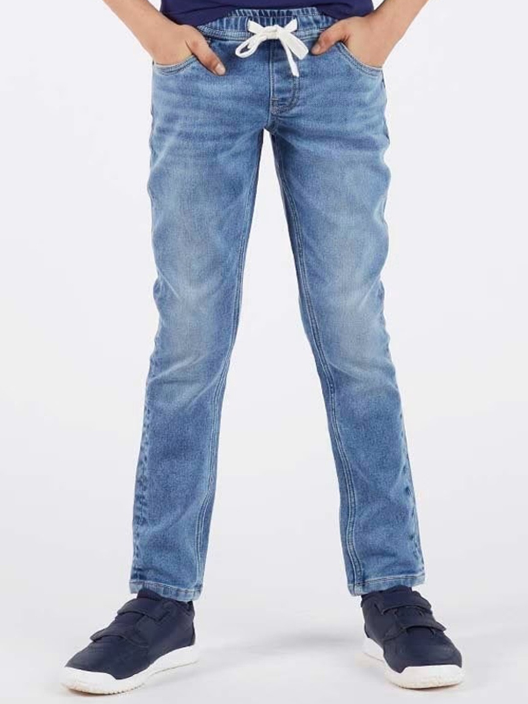 

Indian Terrain Boys Heavy Fade Clean Look Stretchable Jeans, Blue