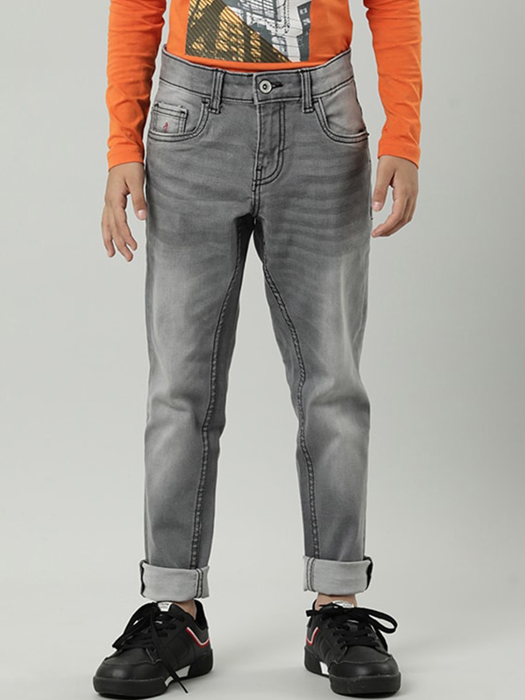 

Indian Terrain Boys Heavy Fade Clean Look Stretchable Jeans, Navy blue