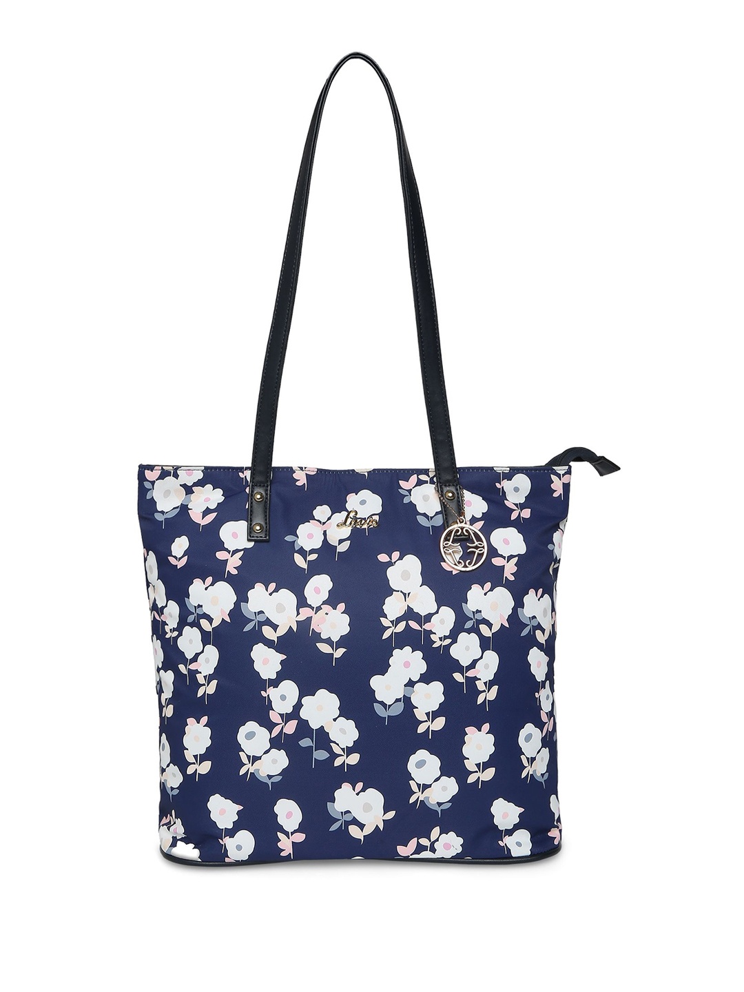 

Lavie Floral Printed Structured Tote Bag, Navy blue