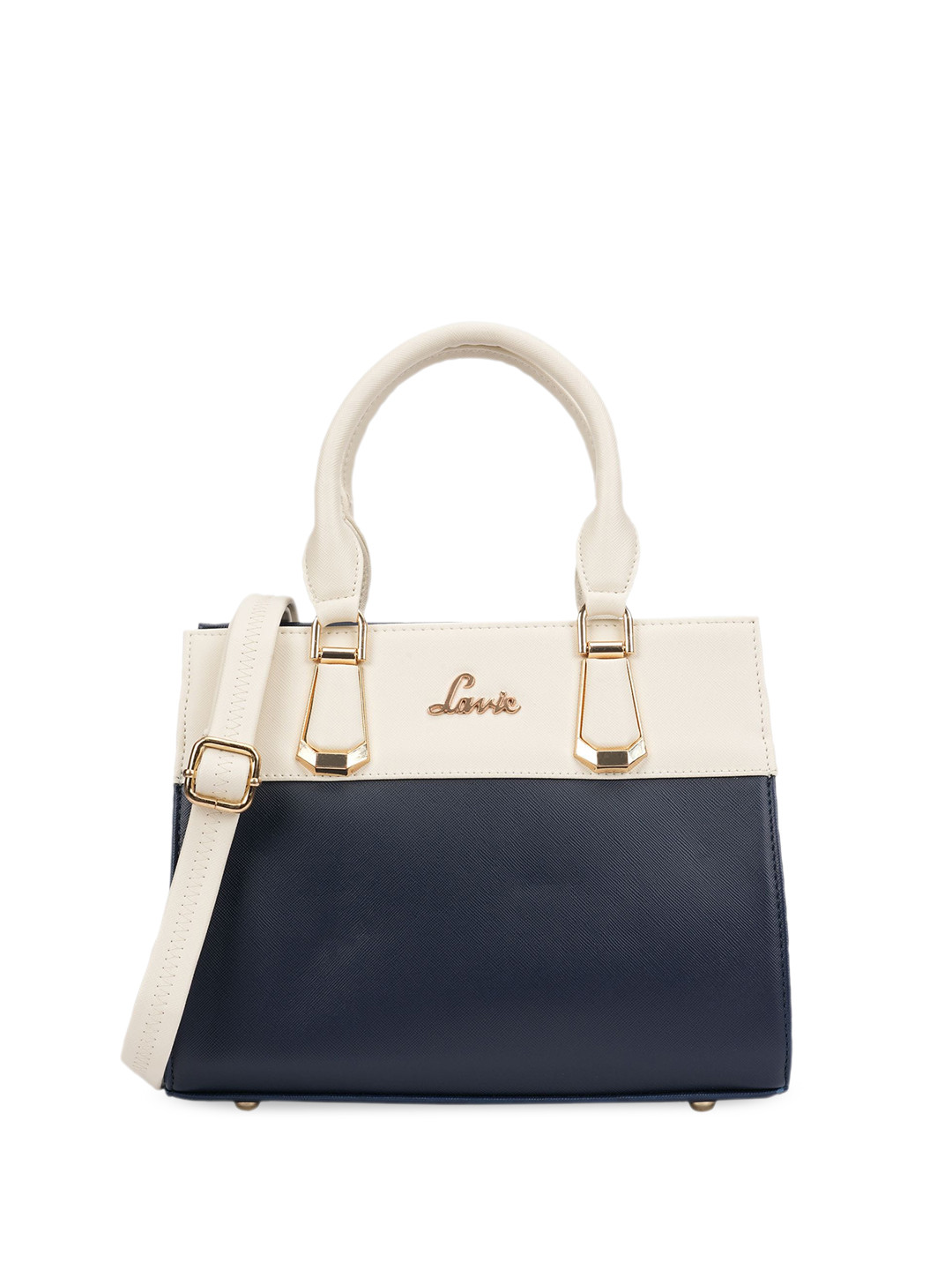 

Lavie Colourblocked Structured Handheld Bag, Navy blue