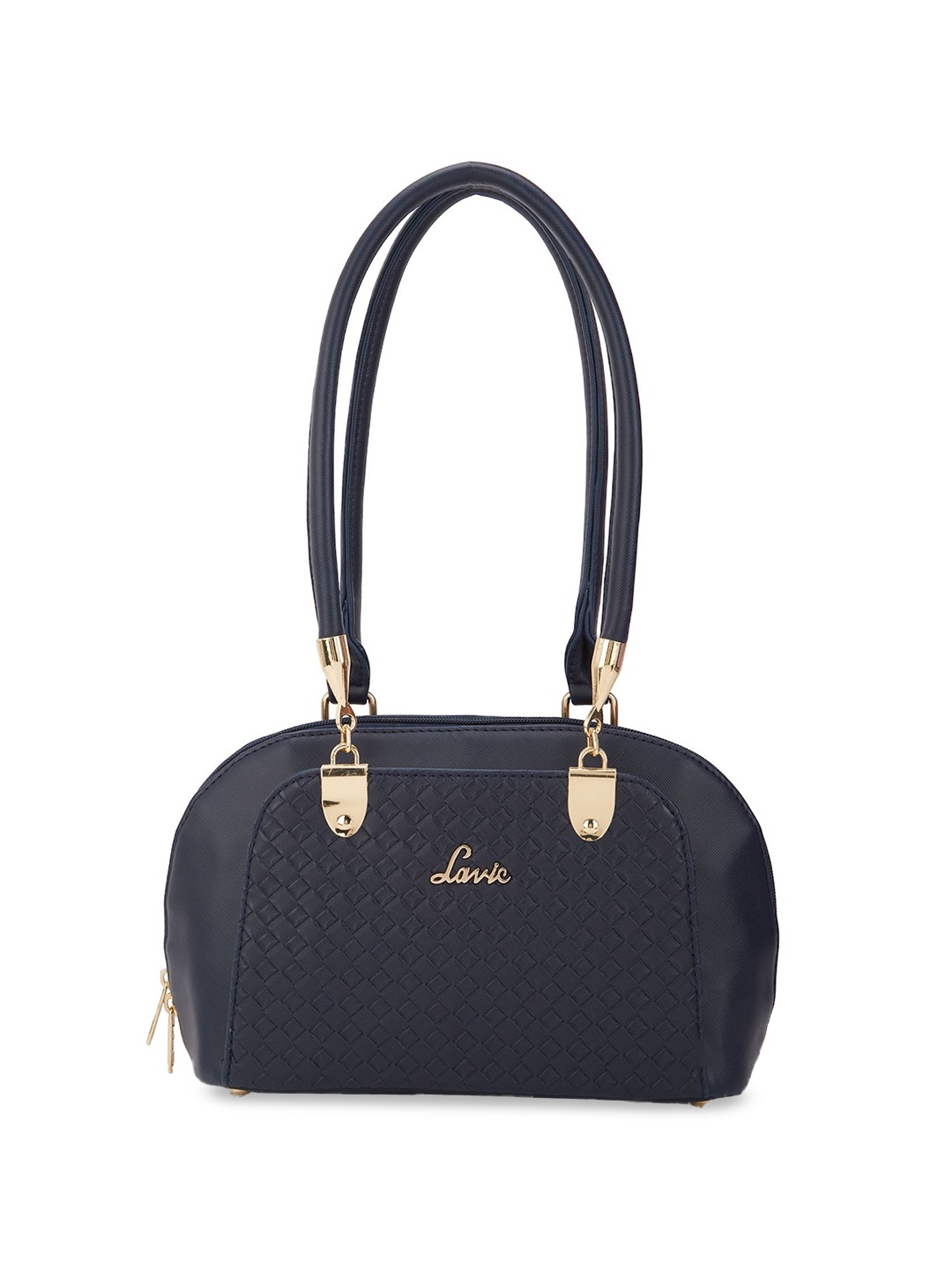 

Lavie Textured Structured Handheld Bag, Navy blue