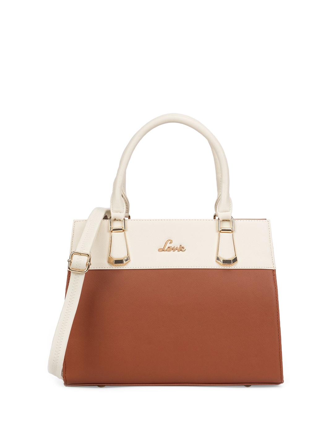 

Lavie Colourblocked Structured Handheld Bag, Tan