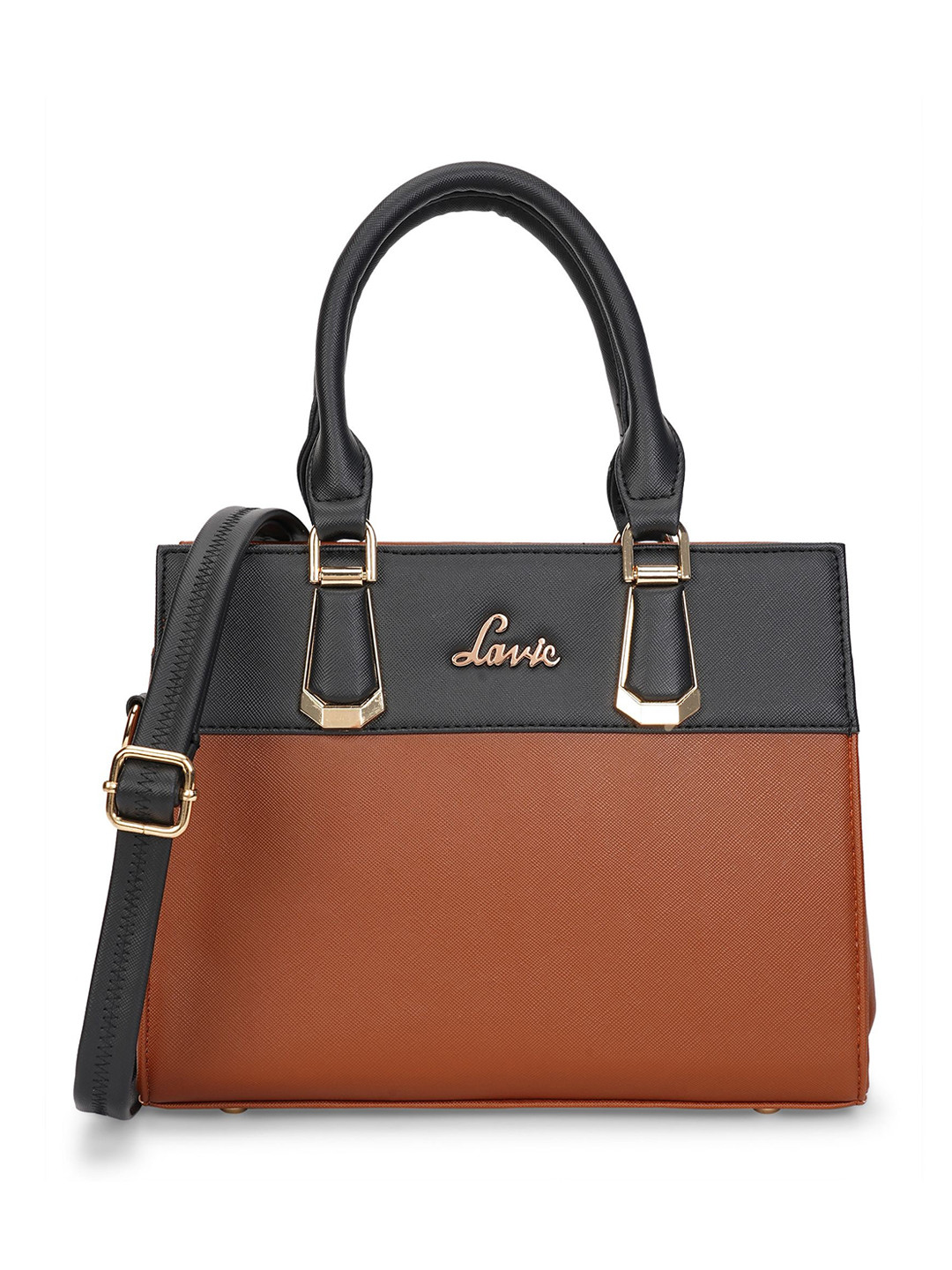 

Lavie Colourblocked Structured Handheld Bag, Tan