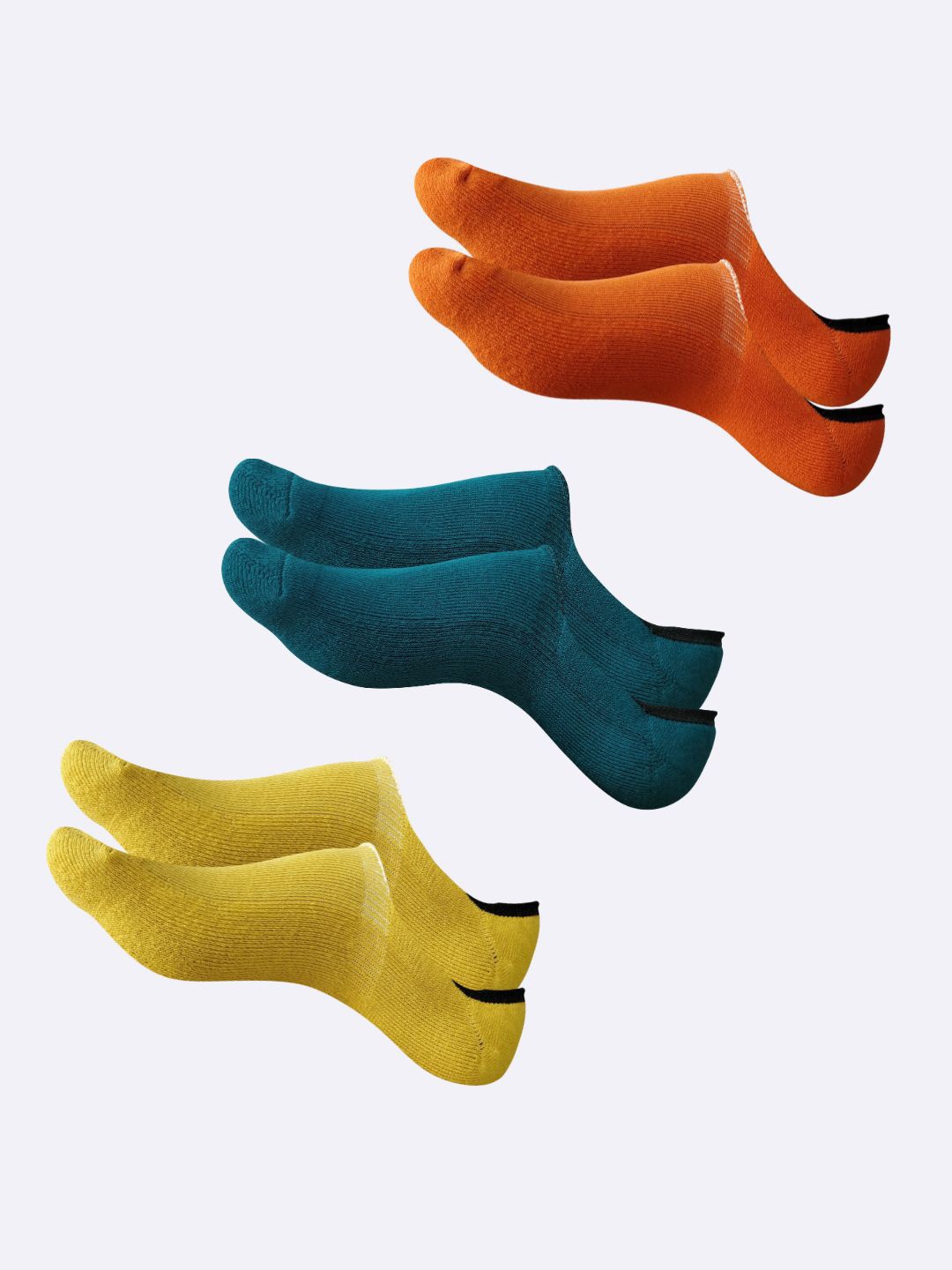 

AIR GARB Pack Of 3 Shoe Liner Breathable Socks, Teal