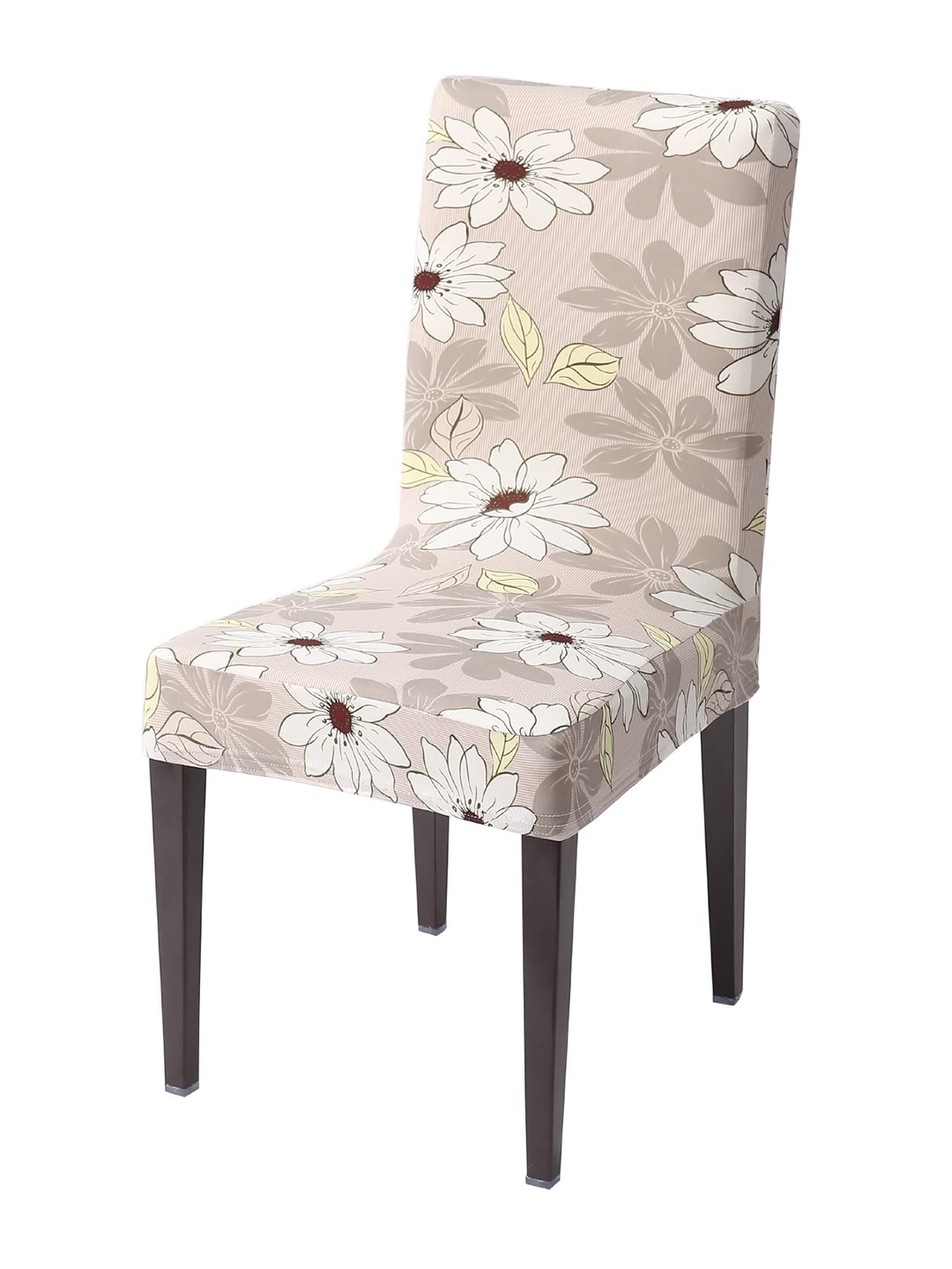 

HOKIPO Beige & White Printed Stretchable Chair Covers