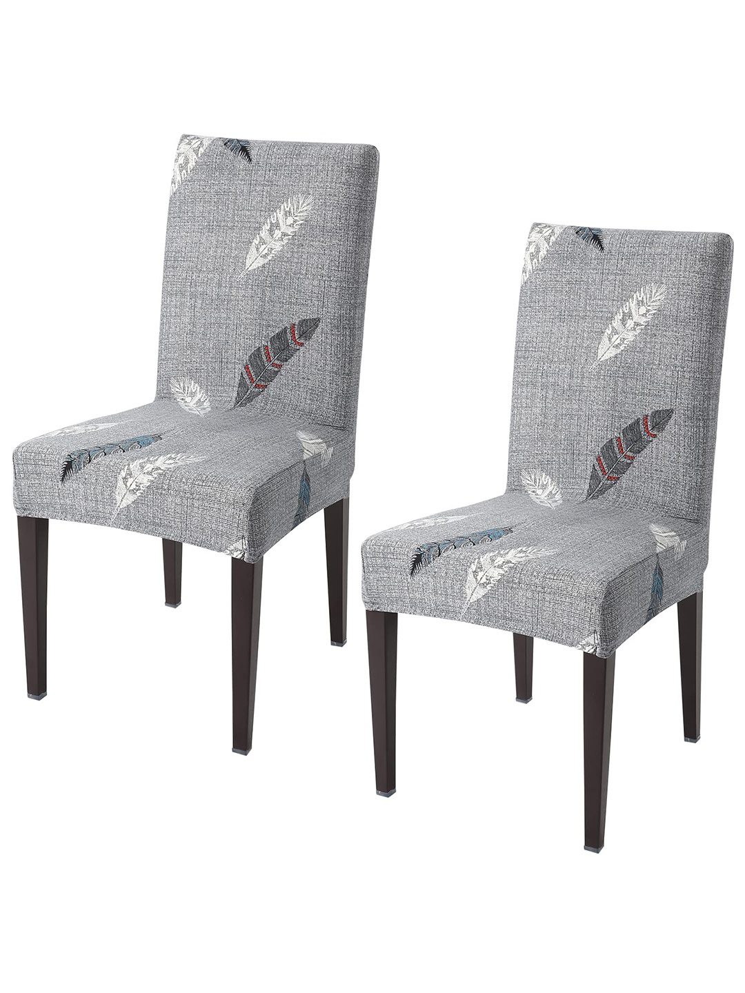 

HOKIPO Grey & White 2 Pieces Printed Stretchable Chair Covers