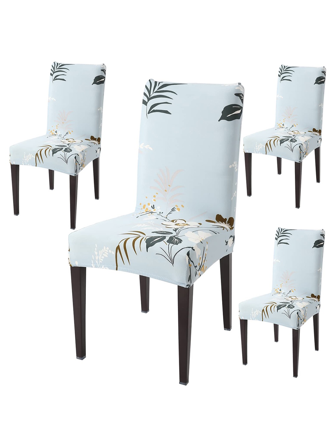 

HOKIPO Blue & White 4 Pieces Printed Stretchable Chair Covers