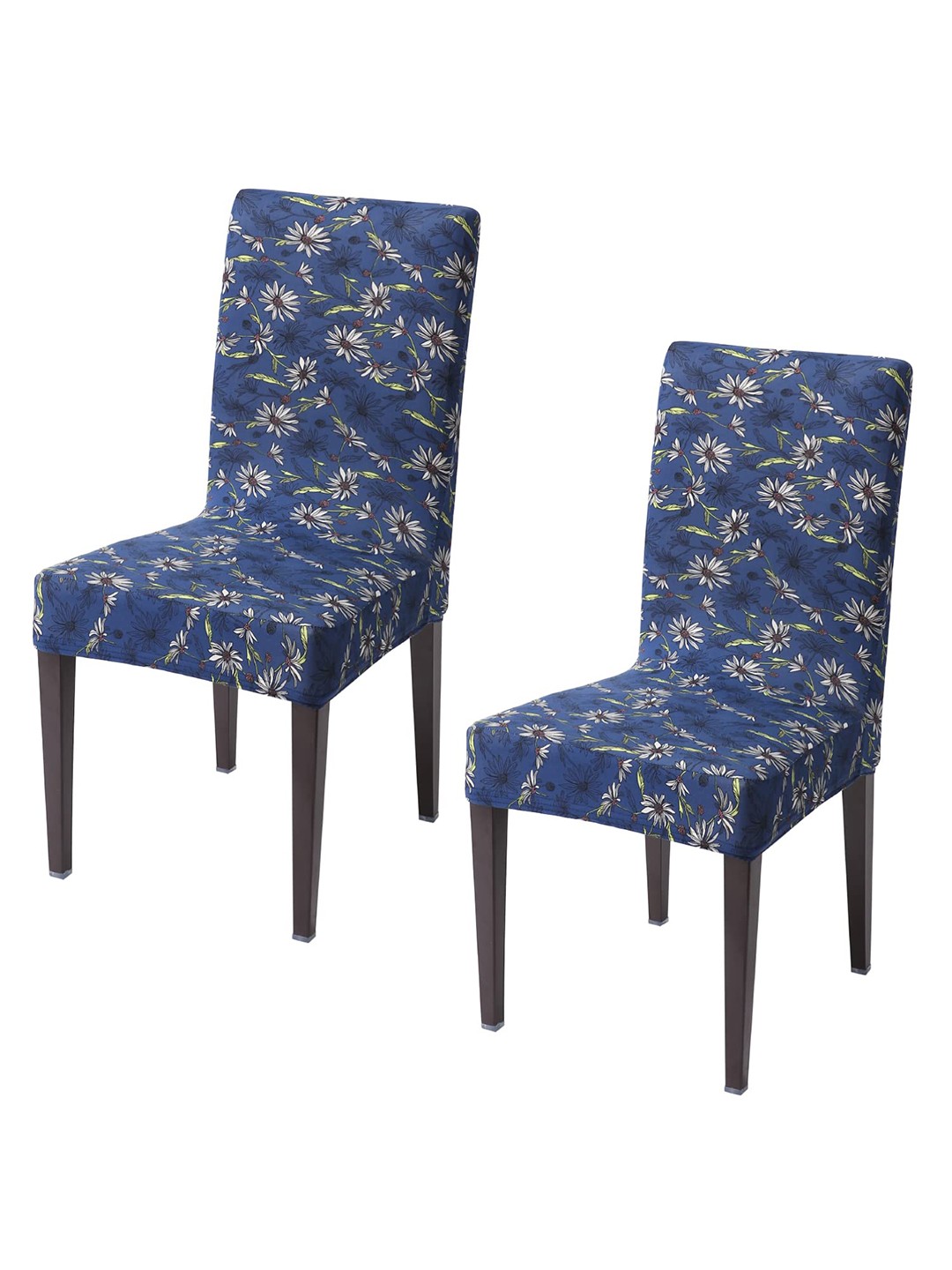 

HOKIPO Blue & White 2 Pieces Printed Stretchable Chair Covers