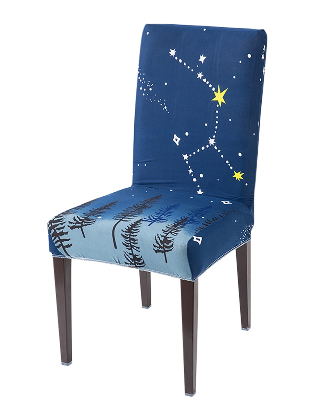 

HOKIPO Blue & Black Printed Stretchable Chair Cover