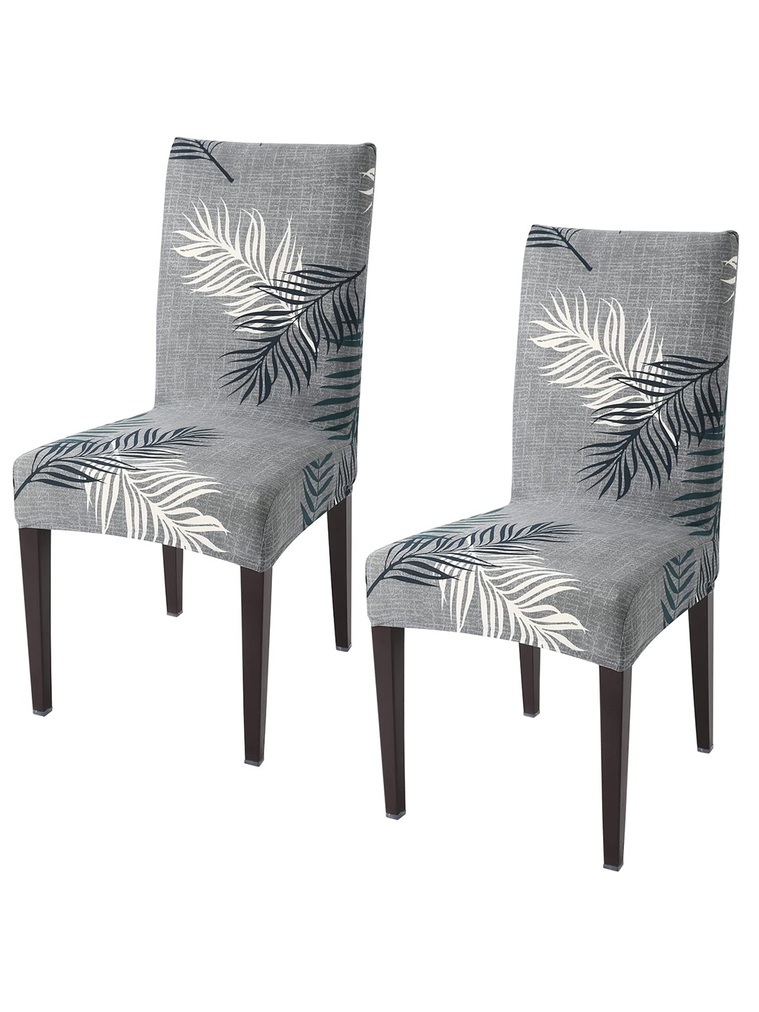 

HOKIPO Grey & White 2 Pieces Printed Stretchable Chair Covers