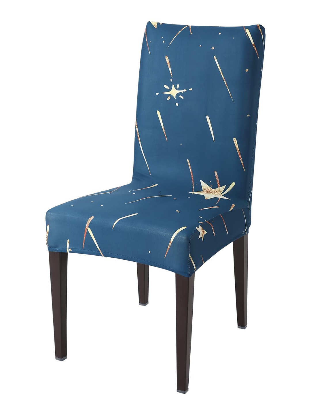 

HOKIPO Blue & Beige Printed Stretchable Chair Cover