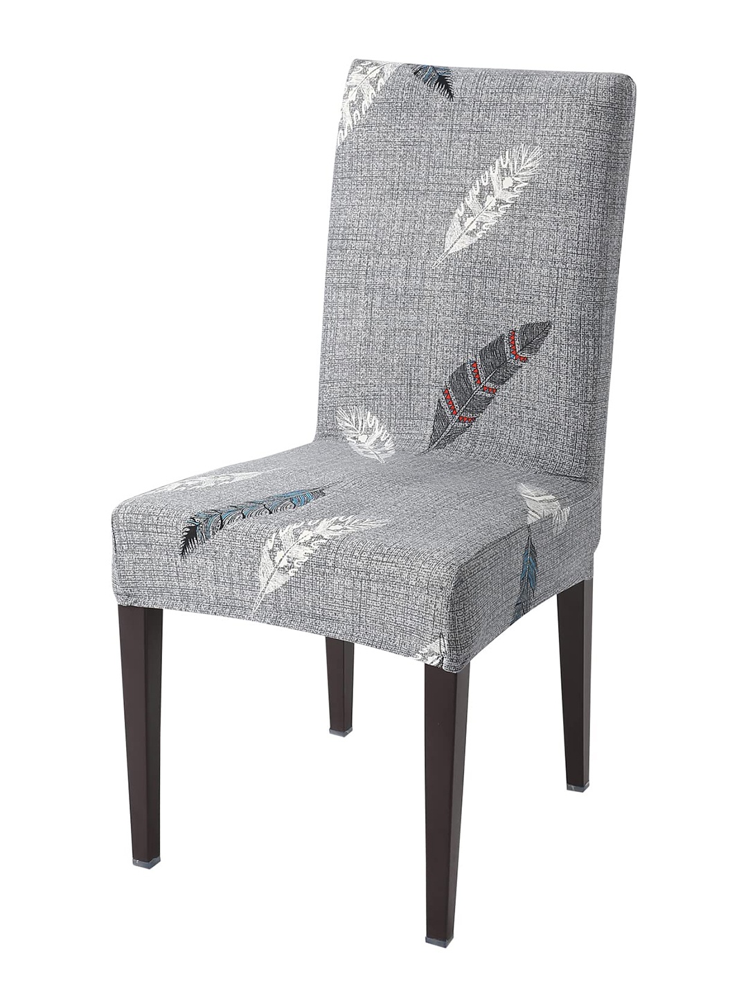 

HOKIPO Grey & White Printed Stretchable Chair Cover