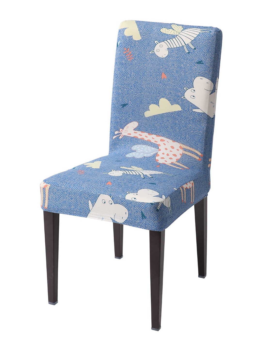 

HOKIPO Blue & White Printed Stretchable Chair Cover