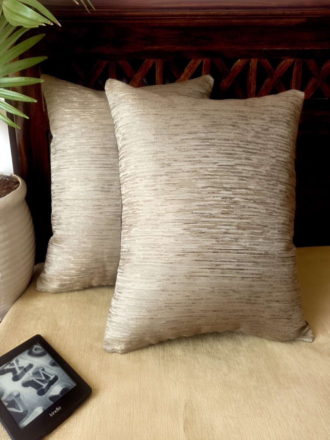 

Frills and More Entwined Brown & Beige Jacquard Square Cushion Covers