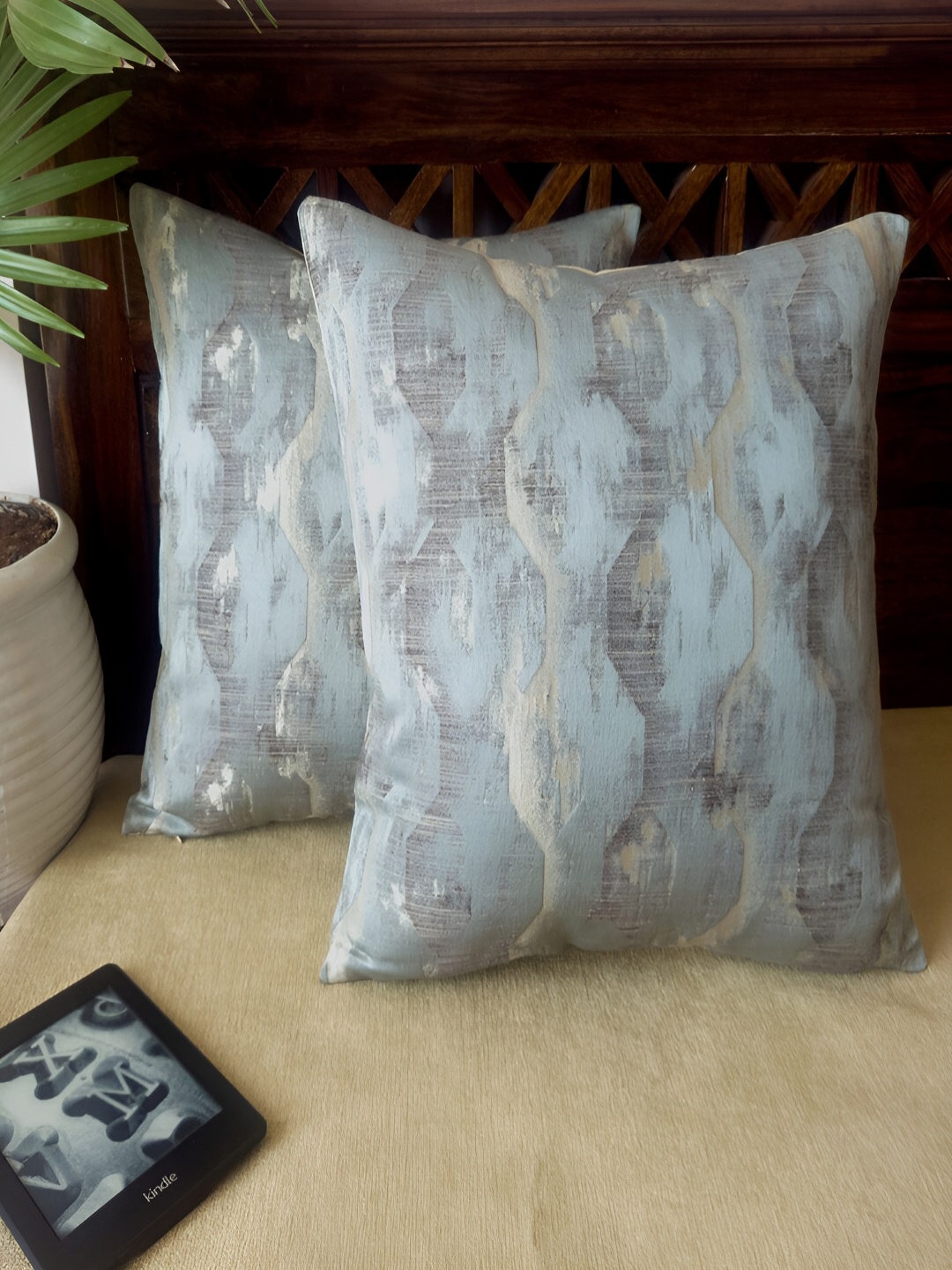 

Frills and More Entwined Grey & Beige Abstract Print Square Cushion Covers