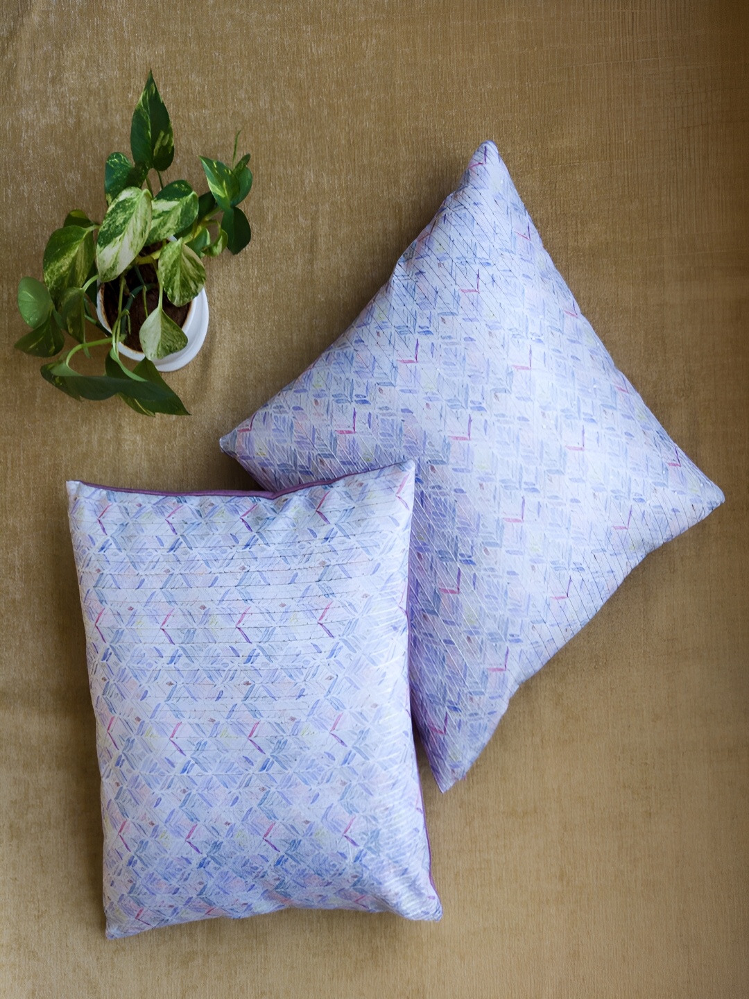 

Frills and More Home Carnival Lavender Silk Square Cushion Covers