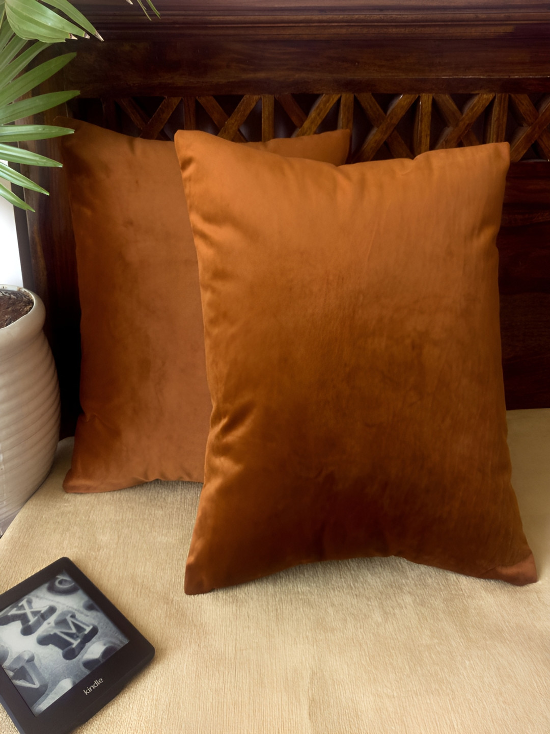 

Frills and More Rust Velvet Square Cushion Covers